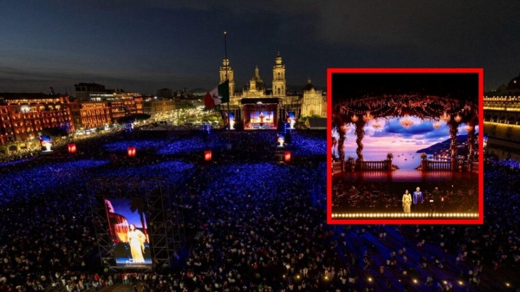 Andrea Bocelli reúne 130 mil en el Zócalo en concierto sin fronteras