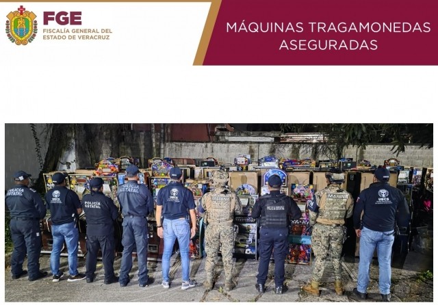 Aseguran 116 máquinas tragamonedas en operativo en Orizaba y zona de A