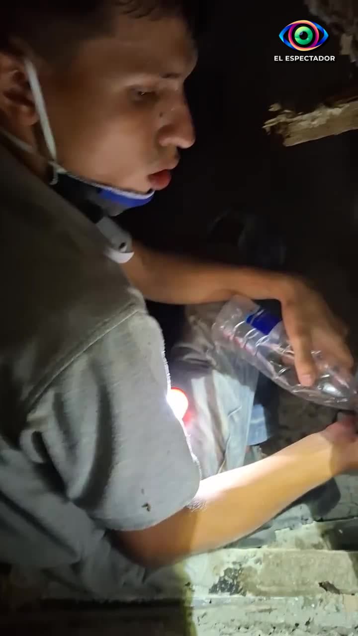 Rescatan a perro atrapado tras temblor en Capri, Colombia